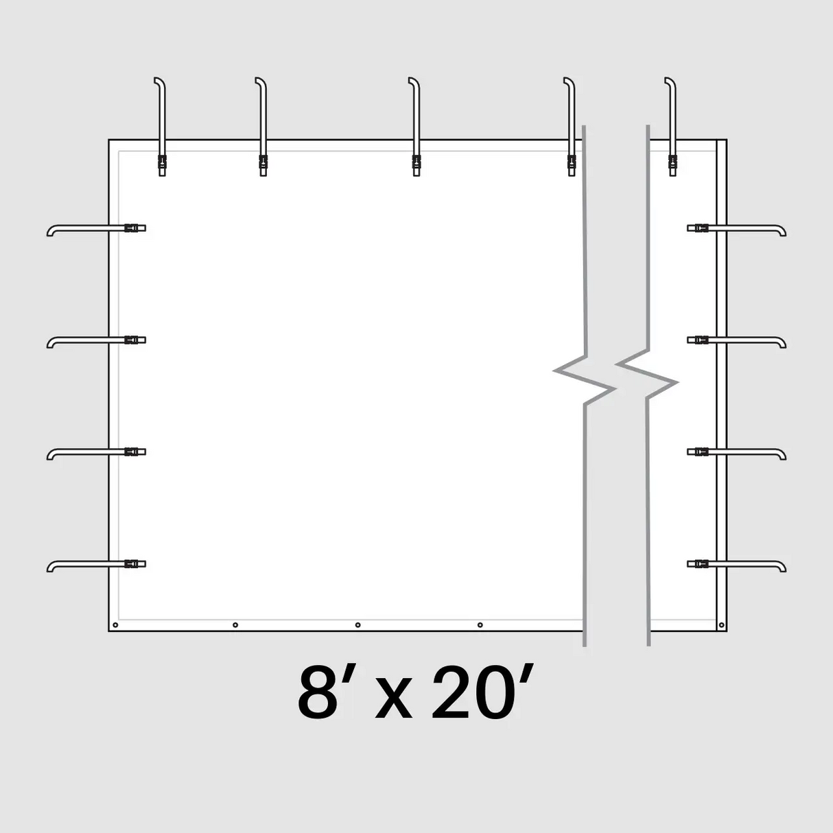 8' x 20' Solid Sidewall for High Peak Tent