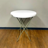 32" HD Round Plastic Folding High Top Cocktail Table