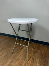 32" HD Round Plastic Folding High Top Cocktail Table