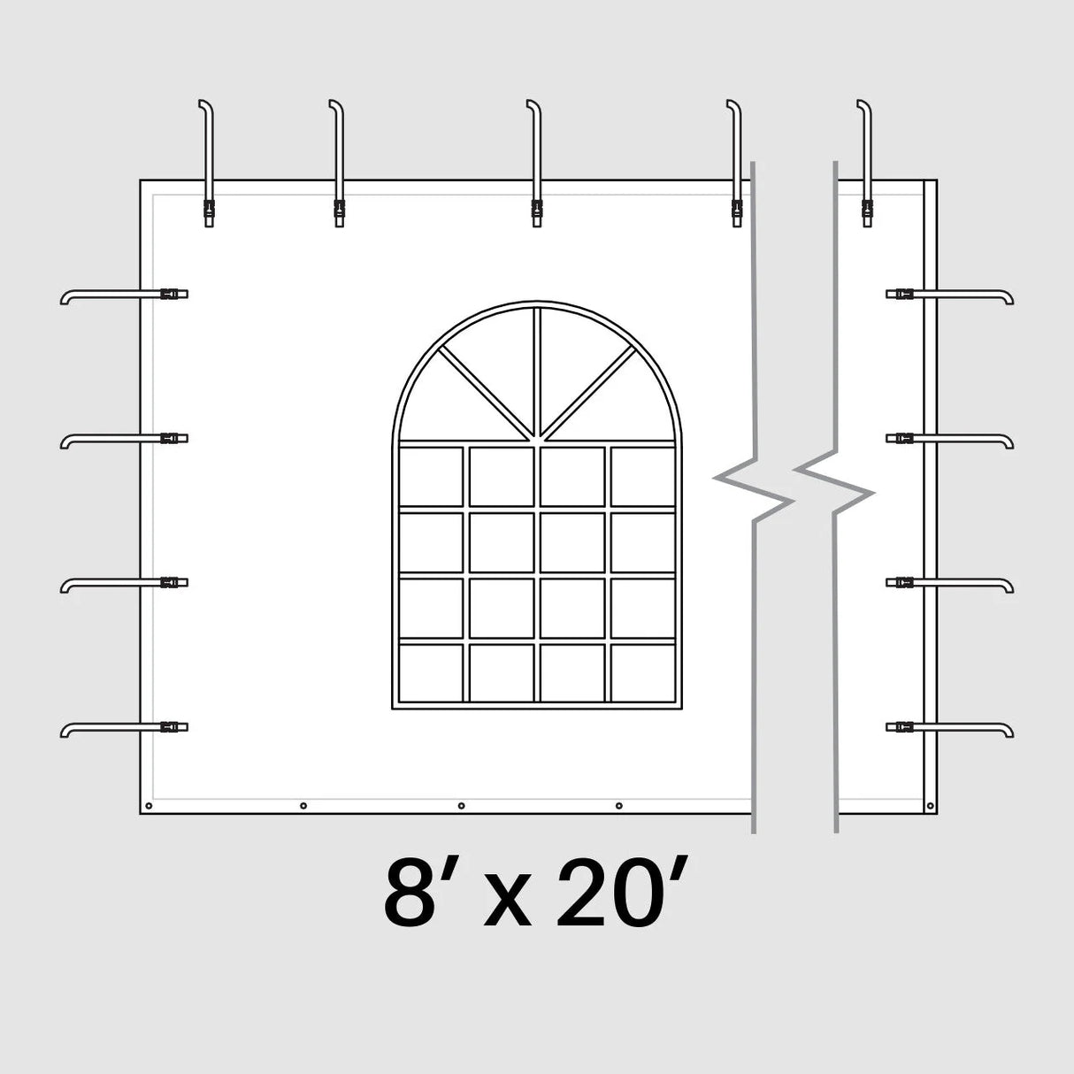 8' x 20' Window Sidewall for High Peak Tent