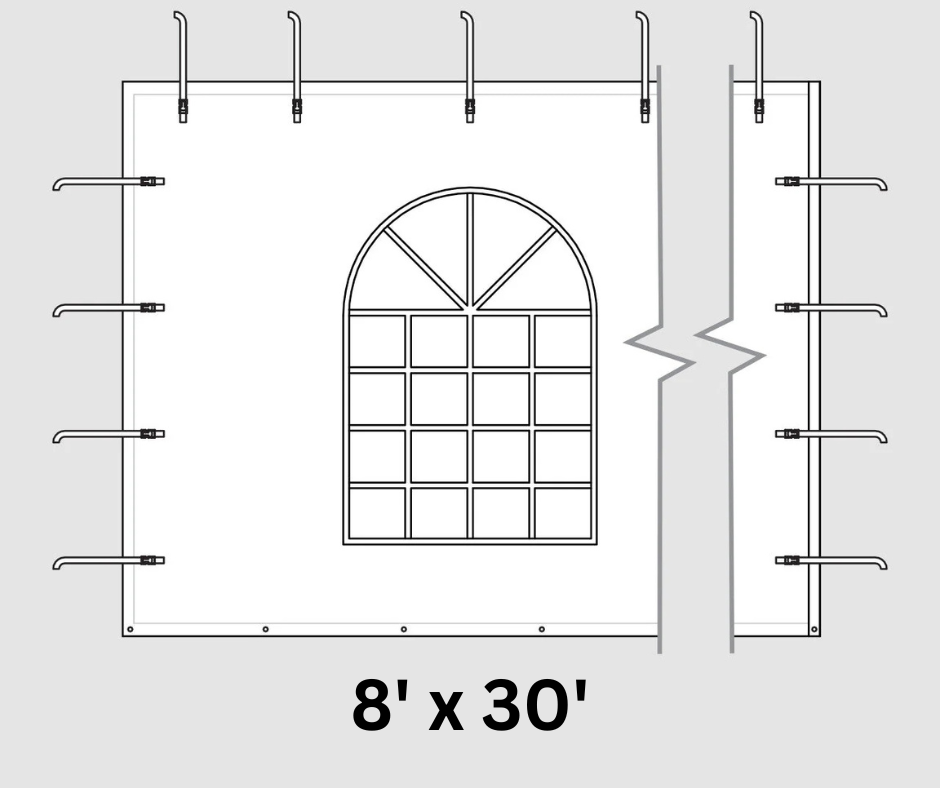 8' x 30' Window Sidewall for High Peak Tent