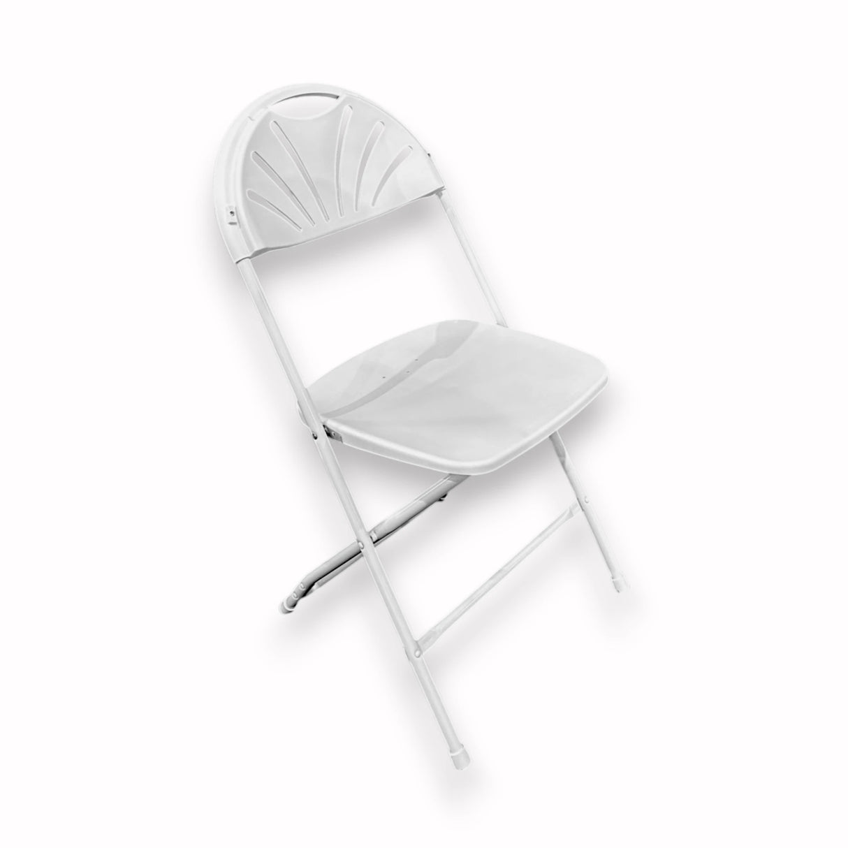 HD Pro White Fan Back Plastic Folding Chair